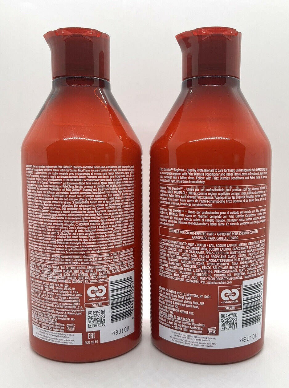 Redken Frizz Dismiss Shampoo & Conditioner Duo 16.9 oz Anti-Frizz Hair Care Set