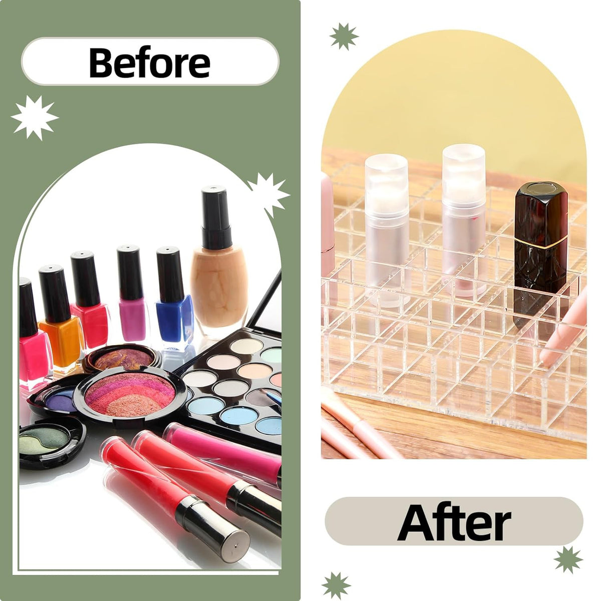 Clear Acrylic Lipstick Organizer with 100 Slots - Makeup & Lip Gloss Storage Case