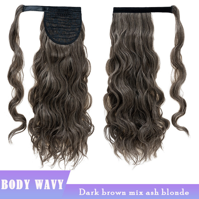 Clip-In Ponytail Hair Extensions Thick Wavy Natural Look 24-32 Inch