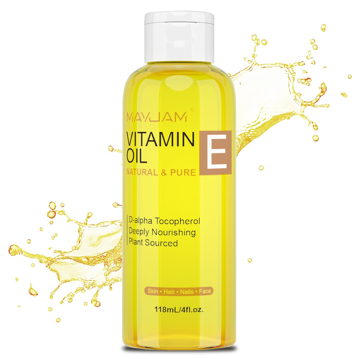 Organic Vitamin E Oil 4 oz for Skin Hair & Nails