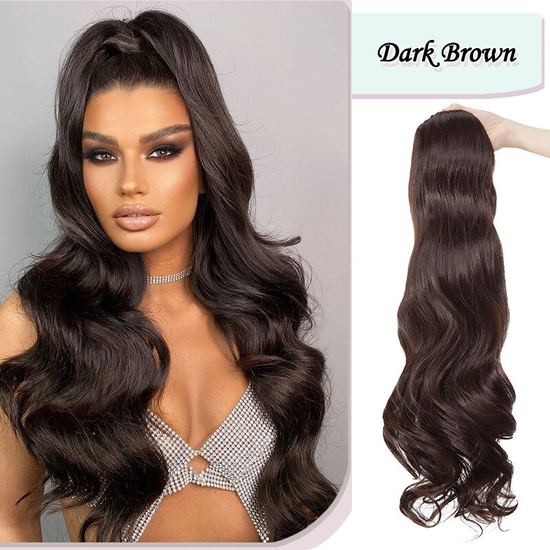 Long Wavy Clip-In Ponytail Hair Extension - Thick Natural Look