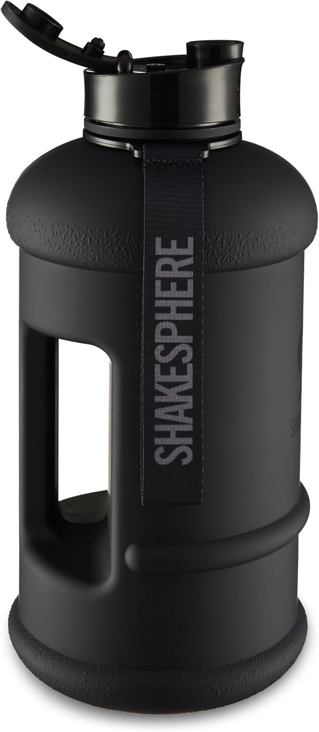 Large Sports Water Bottle 1.3L Matte Black BPA-Free Hydration Jug