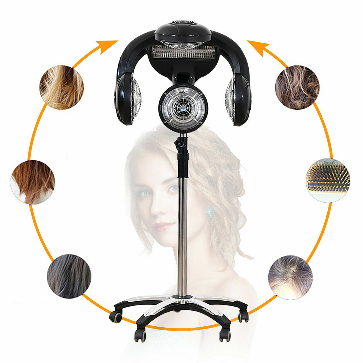 1400W Standing Hair Dryer with Infrared Lamp Salon Processor