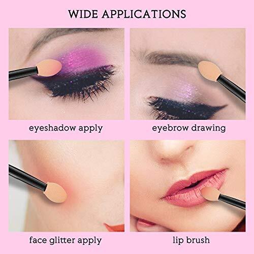 Disposable Eyeshadow Applicators 50 Pack Foam Makeup Brushes Dual Sided