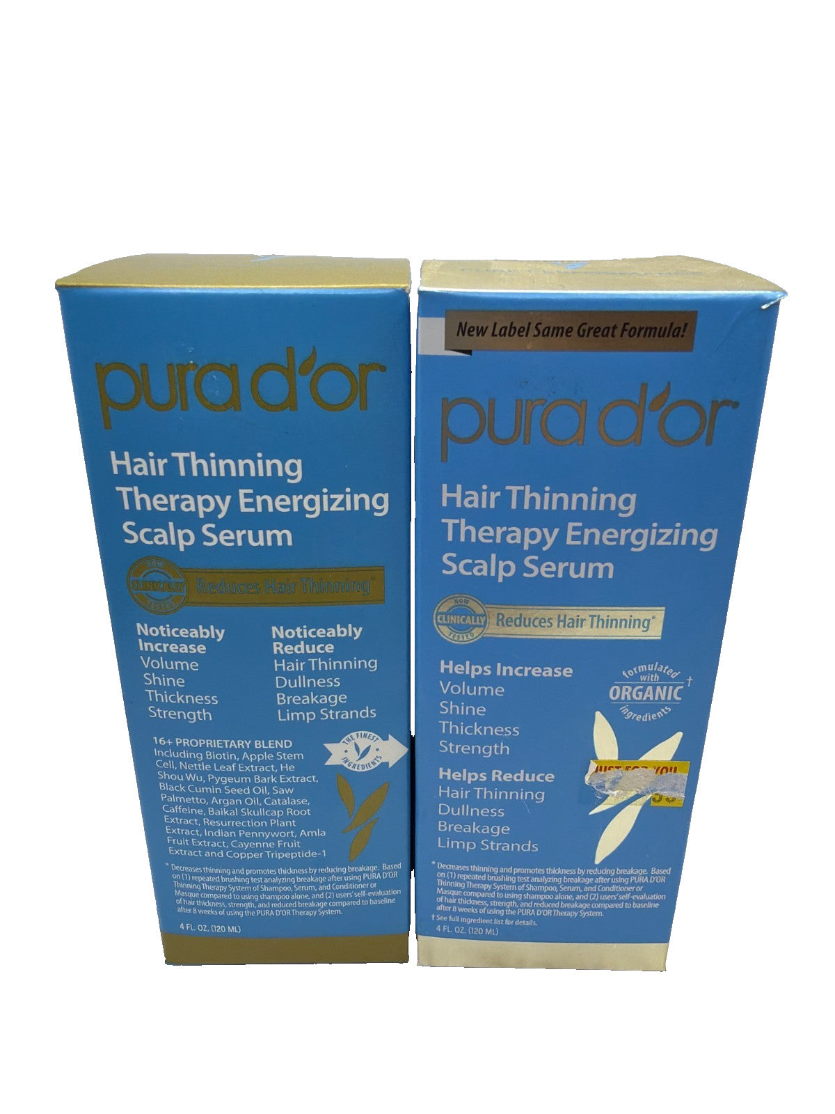 (2) PURA D’OR Hair Thinning Therapy Energizing Scalp Serum 4 oz