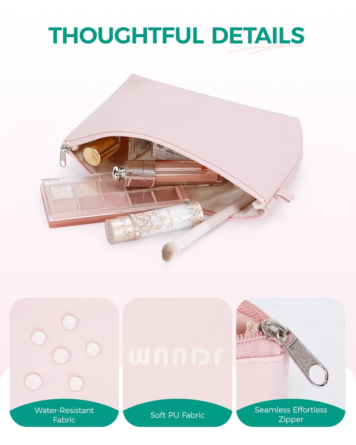 Waterproof Mini Makeup Bag Organizer for Women - Travel Cosmetic Pouch