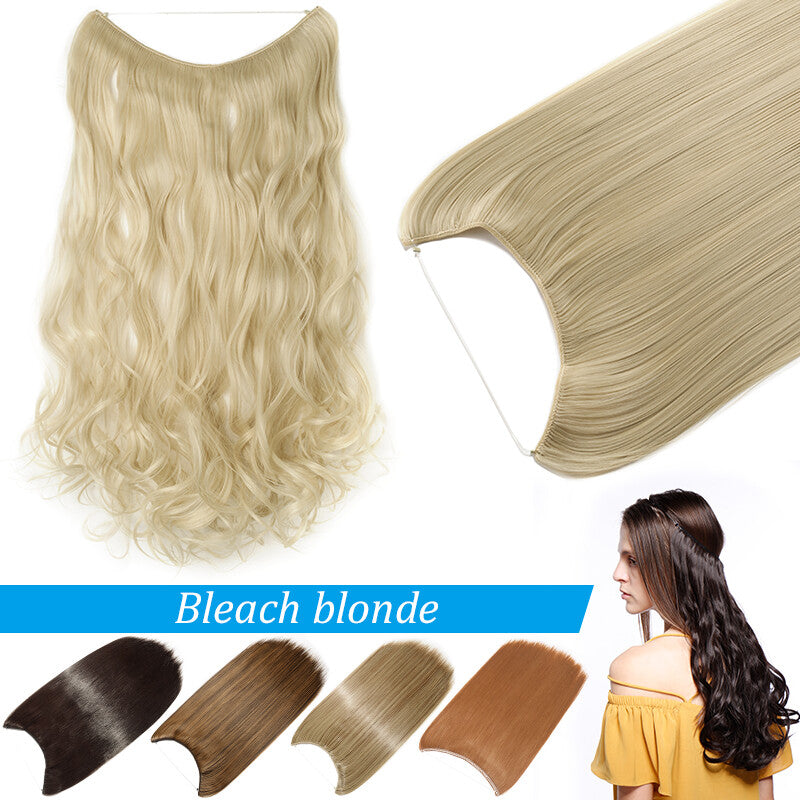 Invisible Wire Hair Extension Headband - Adjustable Wavy 20 Inches