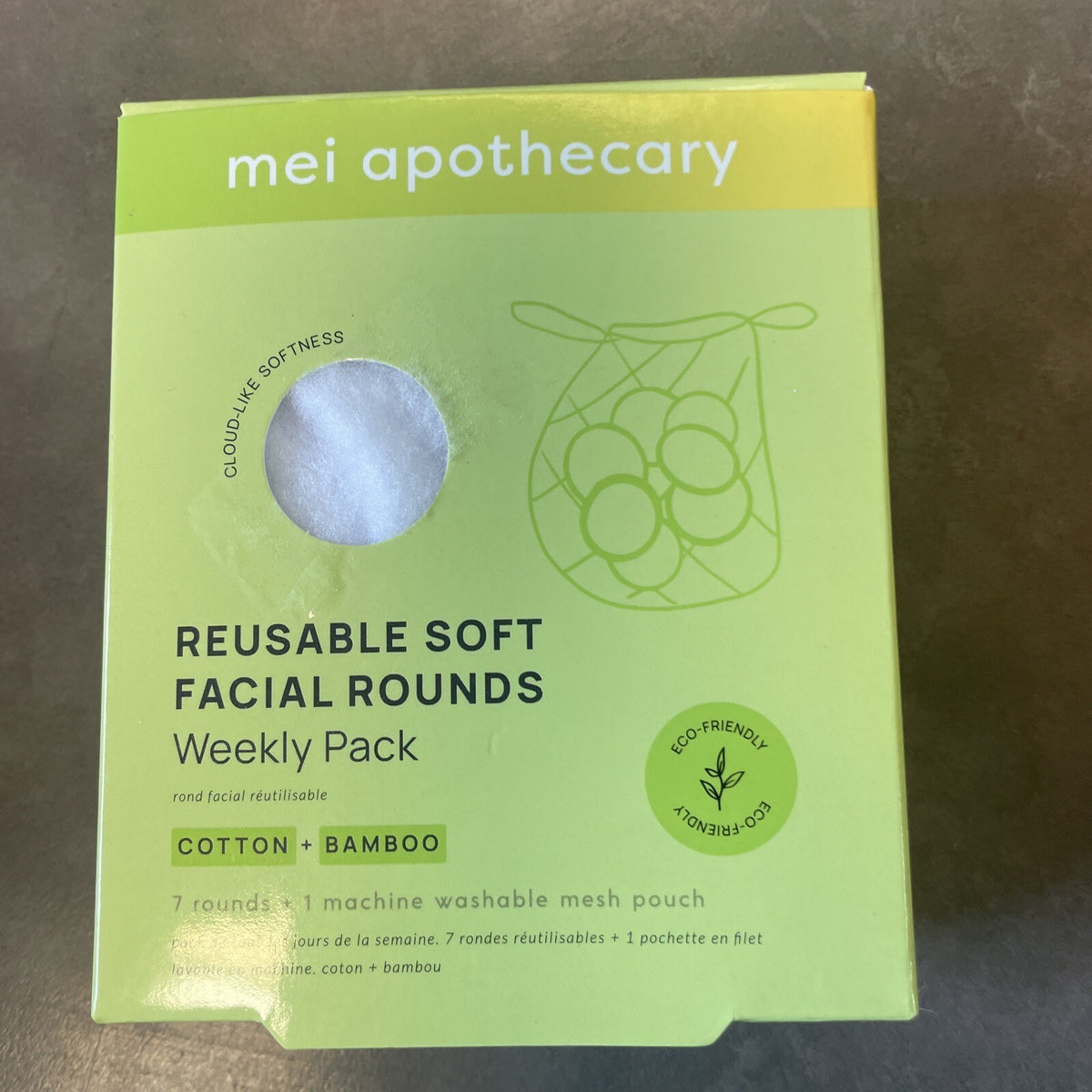 Reusable Eco Facial Rounds with Washable Pouch - Weekly Pack 7pcs