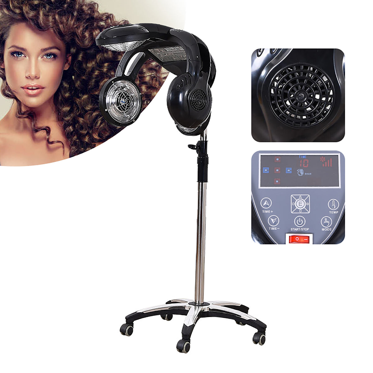 Professional Infrared Hair Processor Hood Dryer - 1400W