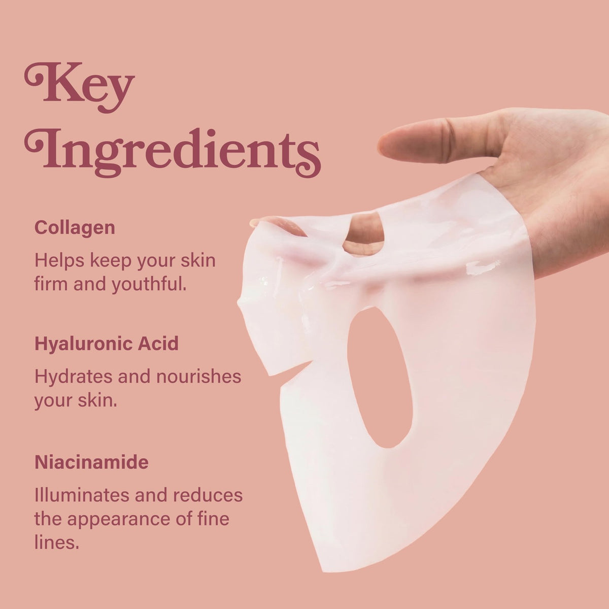 Collagen Hydrogel Face Mask Sheet - 4 Pack