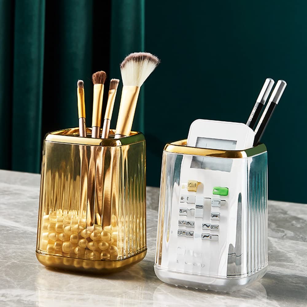 Acrylic Makeup Brush Holder Vanity Organizer Storage Cup Clear