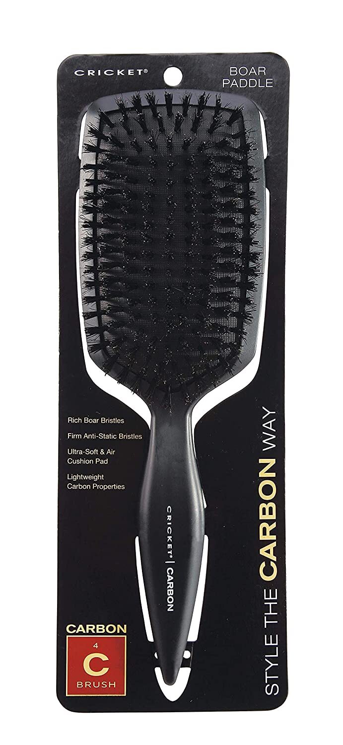 Large Anti-Static Carbon Boar Paddle Hair Brush for Blow Drying & Styling