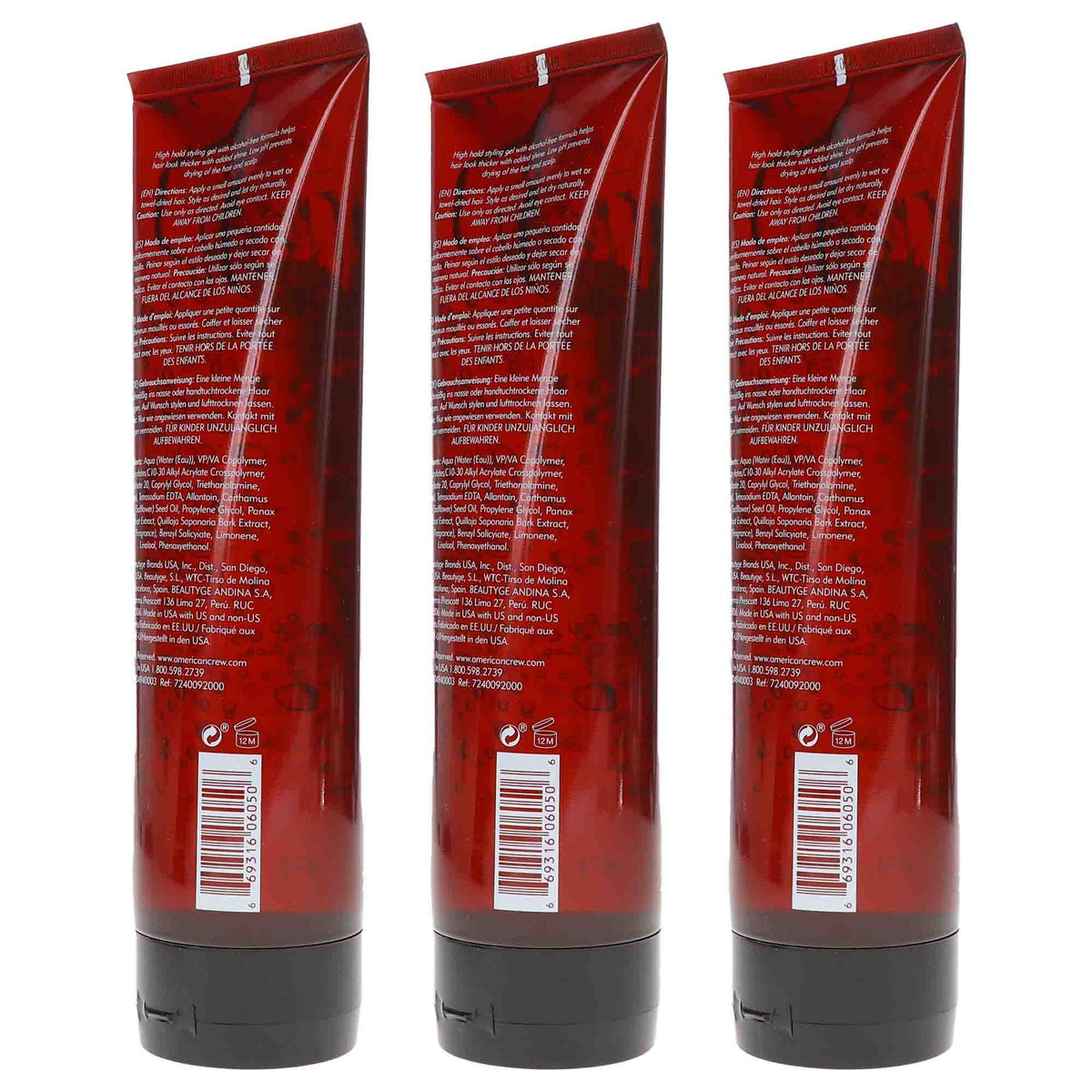 American Crew Firm Hold Hair Gel 8.4 oz - Strong Hold Styling Gel 3 Pack
