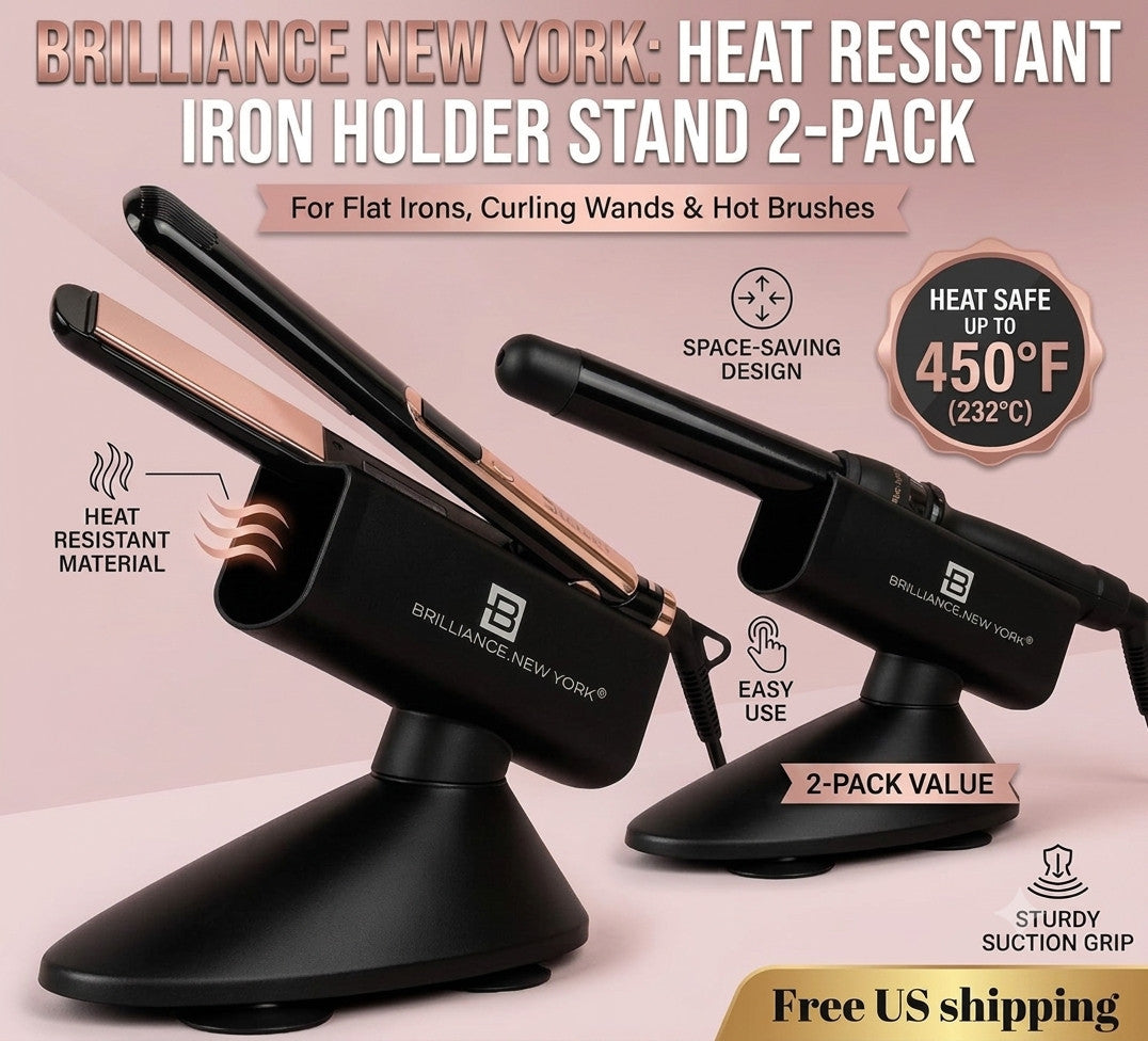 Heat Resistant Hair Iron Holder Stand 2-Pack for Flat Irons & Curling Irons