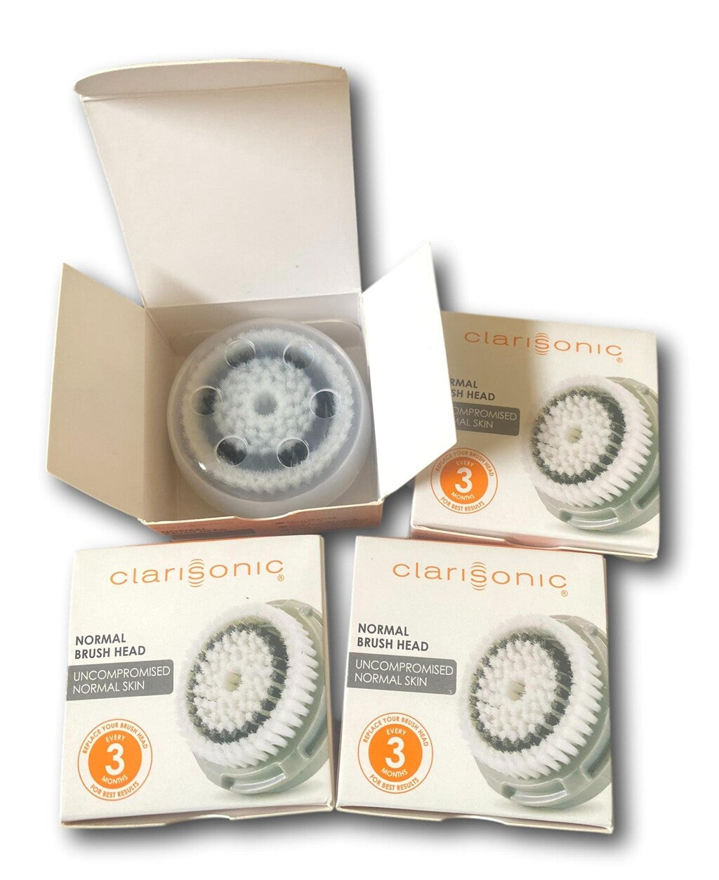 4 Pack Replacement Normal Brush Heads for Clarisonic Facial Cleansing Systems