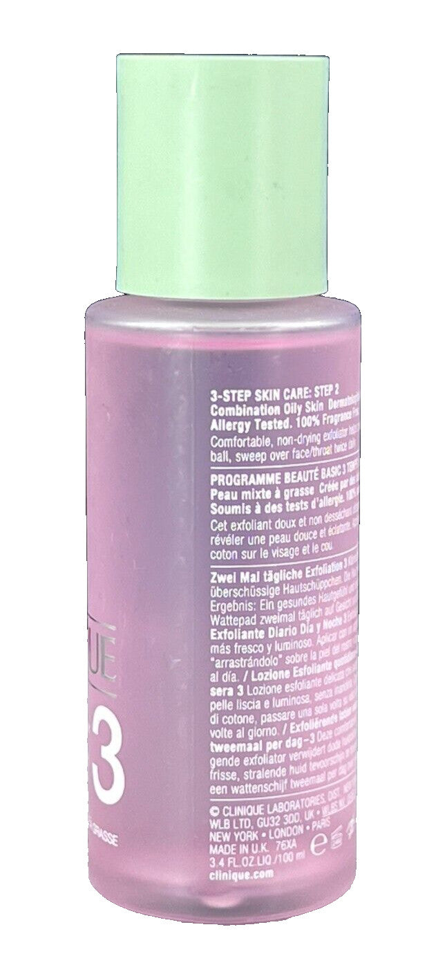 Clinique Clarifying Lotion 3 Exfoliator for Oily Skin 3.4 oz - New