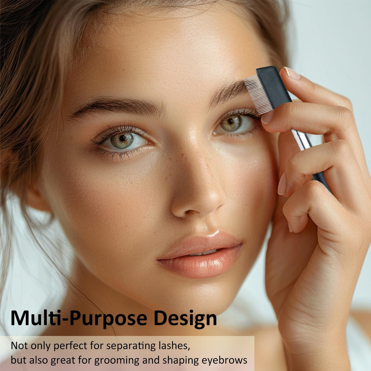 2 Pack Eyelash Separator Brush, Compact Metal Comb for Eyelash & Eyebrow Grooming