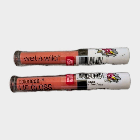 Wet n Wild ColorIcon Lip Gloss Set - Coral Shine, Sealed Pack of 2