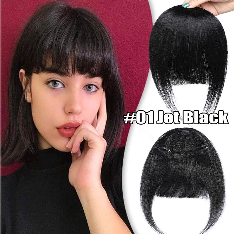 Women Remy Clip-In Hair Extensions Bangs Front Top Piece - Blonde & Dark Colors