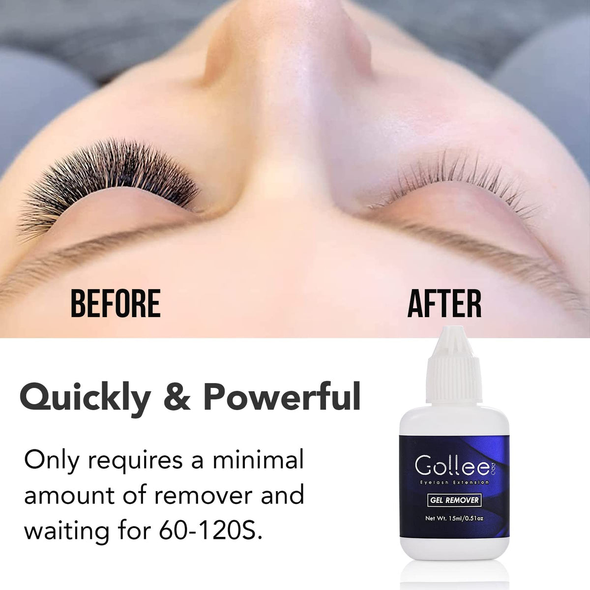 Eyelash Extension Remover Gel - Professional Lash Adhesive Dissolver 15ML