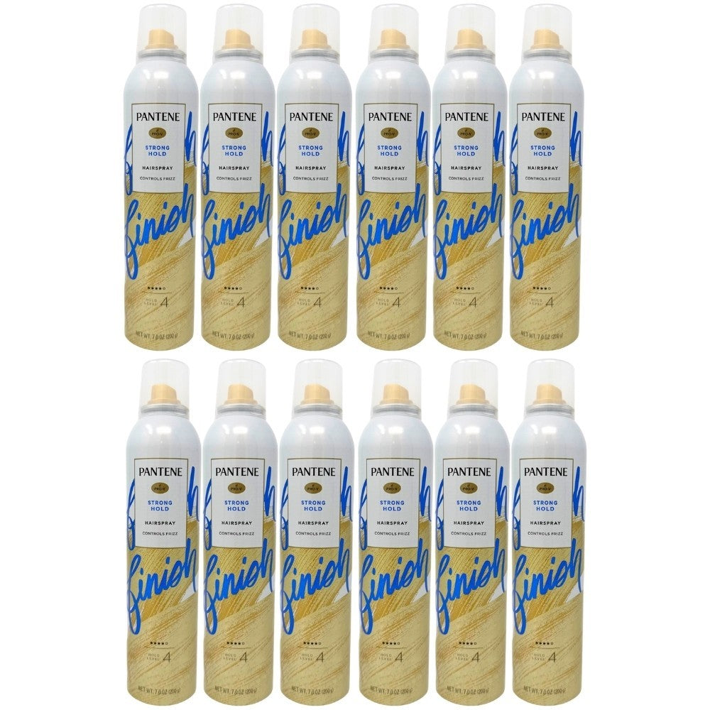 Pantene Pro-V Strong Hold Hairspray Level 4 Frizz Control 7oz - 12 Pack