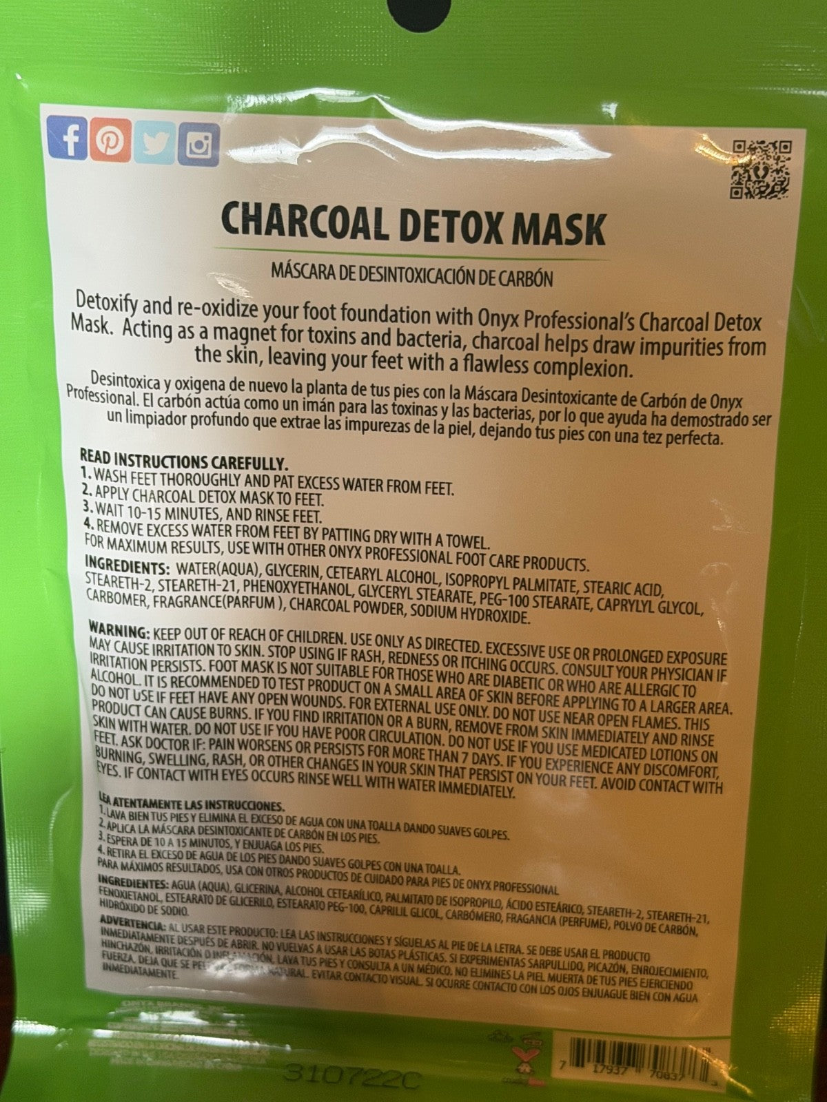 Charcoal Detox Foot Mask with Mint - Deep Cleansing & Refreshing Treatment