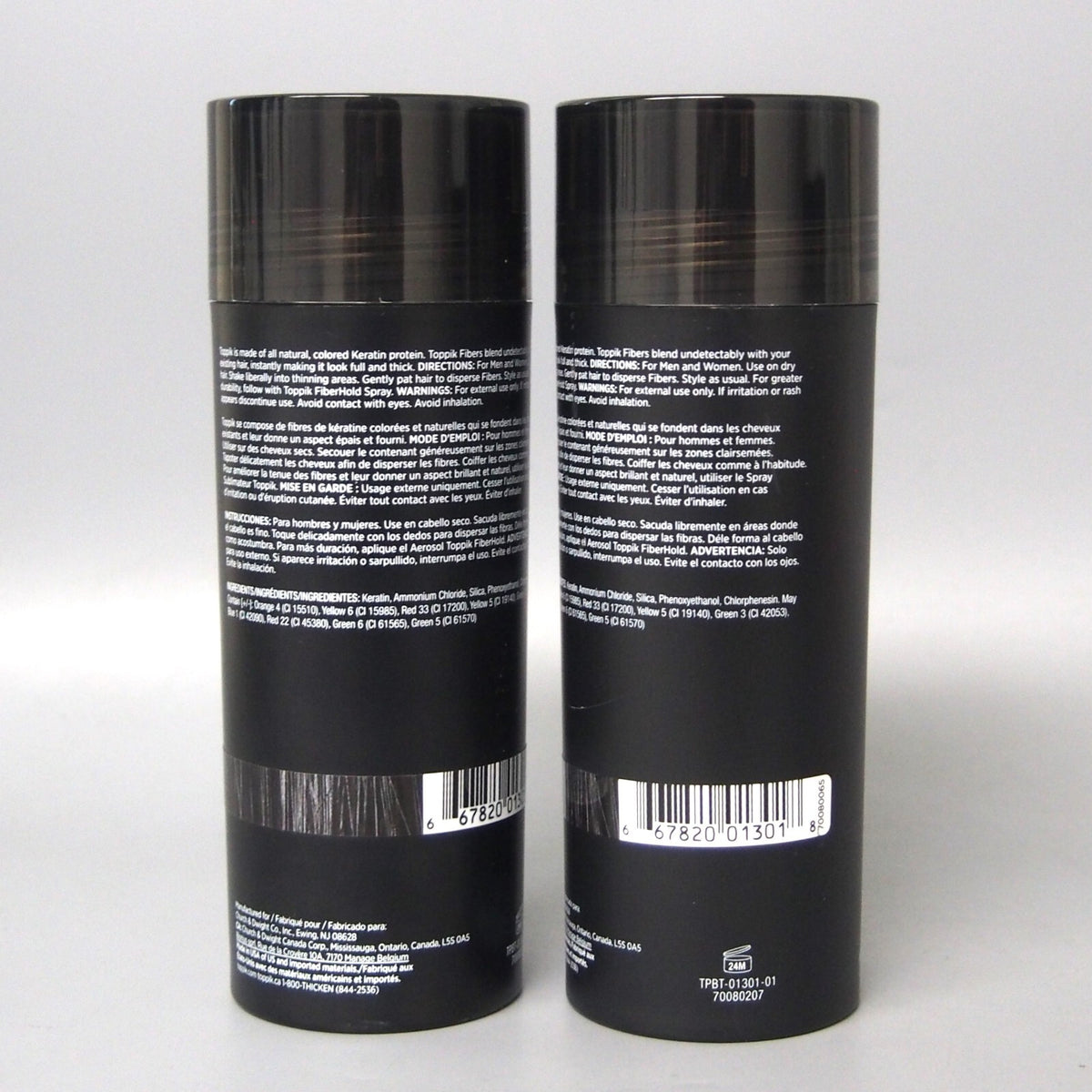 Hair Building Fibers Black 55g - Keratin Hair Thickener Set of 2