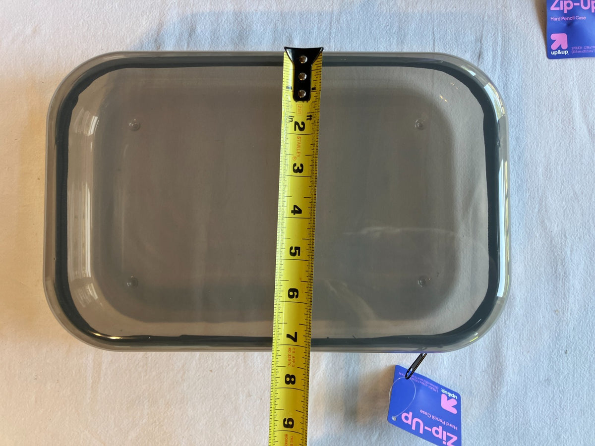 Hard Shell Travel Pencil Case Organizer 12x7x3 Inches, Clear Protective Pouch