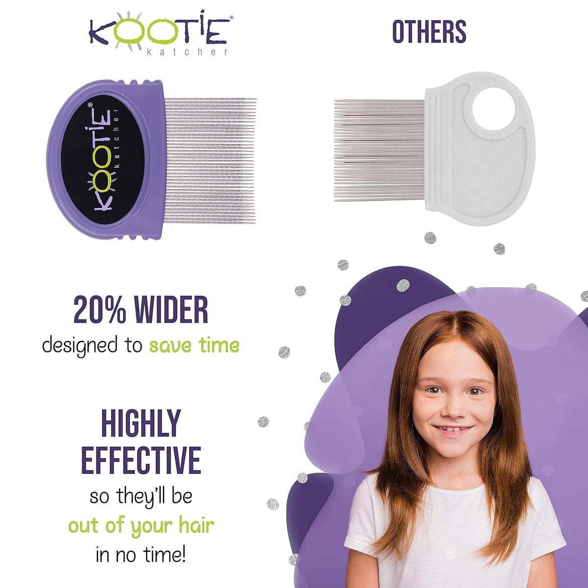 Lice Comb 3-in-1 Stainless Steel Nit Removal Detangling Grooming Tool