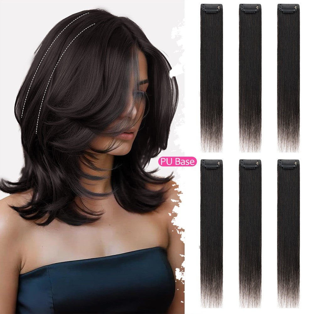 Clip-In Hair Topper Remy Human Hair Short Mini Patches for Volume & Coverage