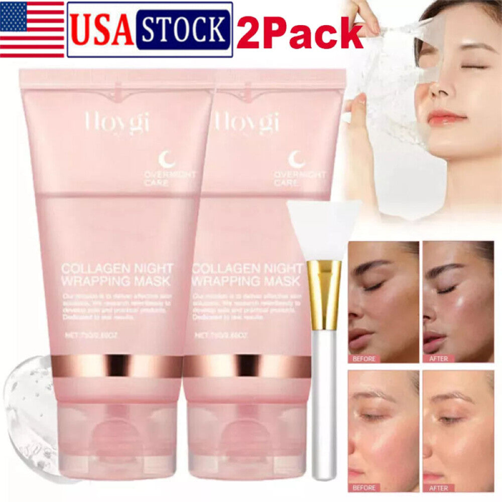 Collagen Night Wrapping Mask - Peel Off Facial Mask, 2 Pack