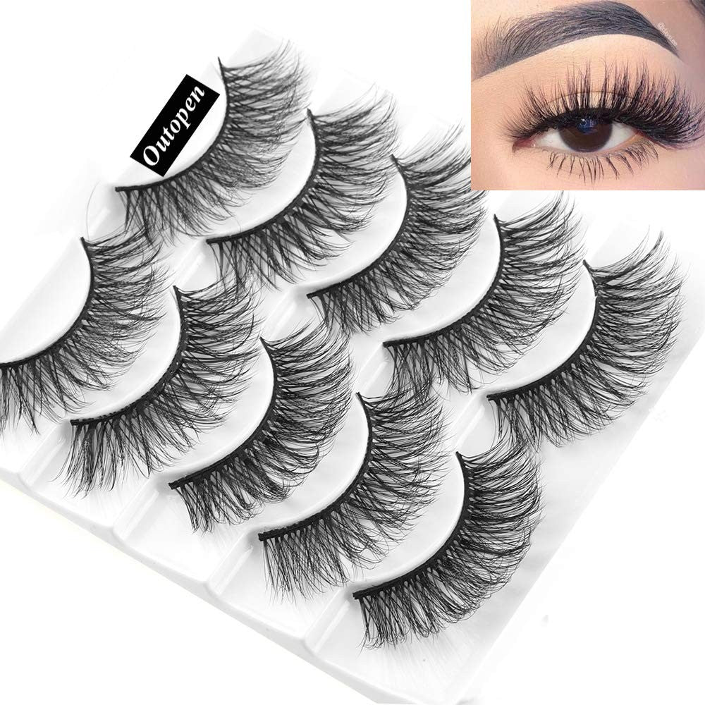 3D Mink False Eyelashes Natural Wispy 10 Pairs - Handcrafted for Glamorous Look