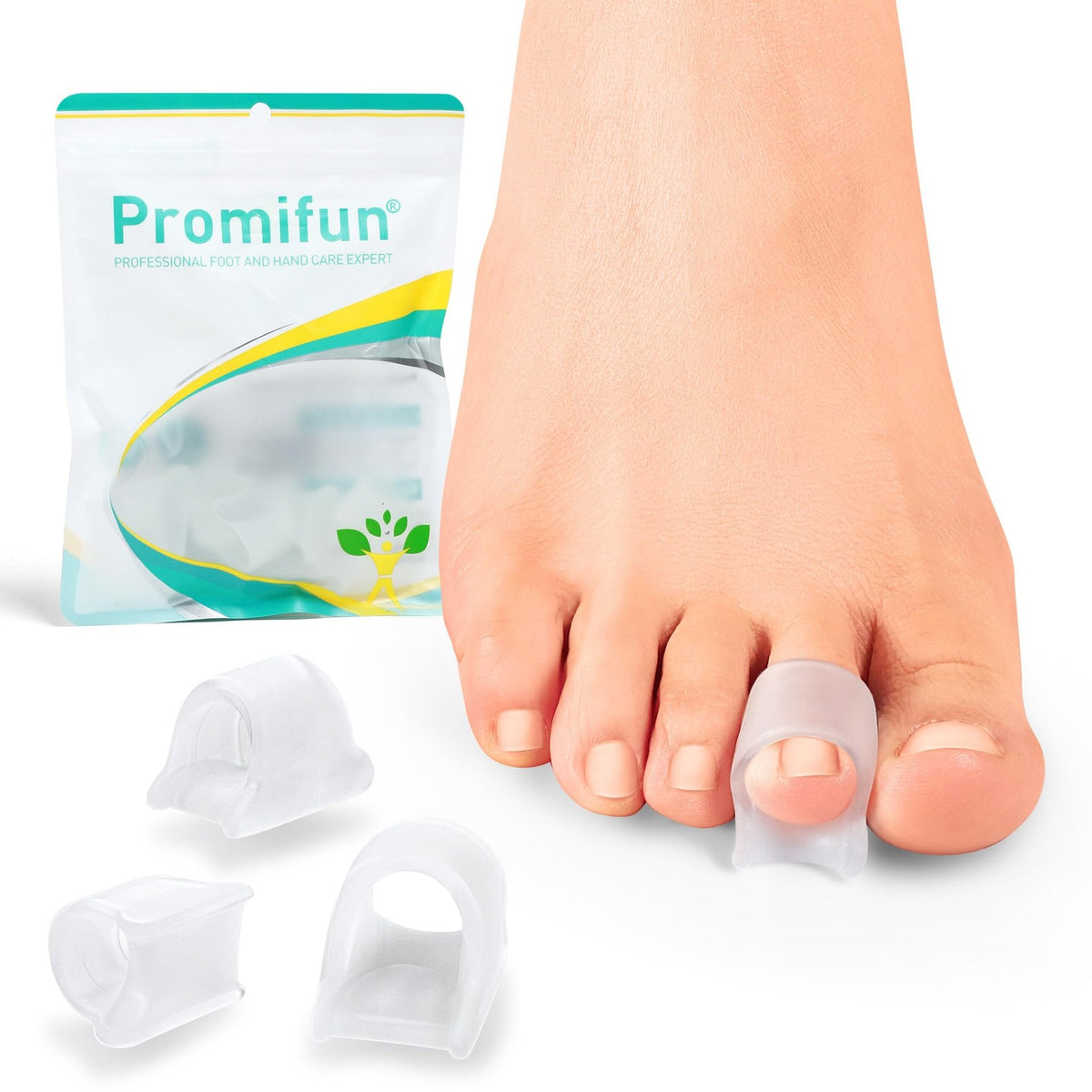 Hammertoe Corrector for Women - Soft Gel Toe Straighteners, Multi-Size, Clear