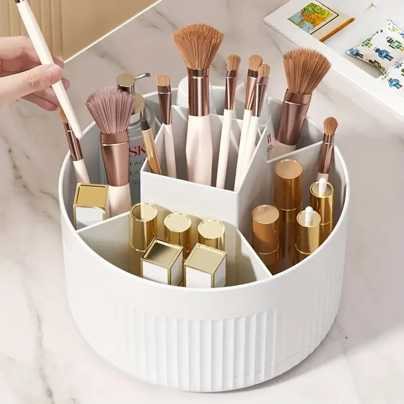 360° Rotating Makeup Organizer with Large Capacity for Cosmetics and Beauty Tools