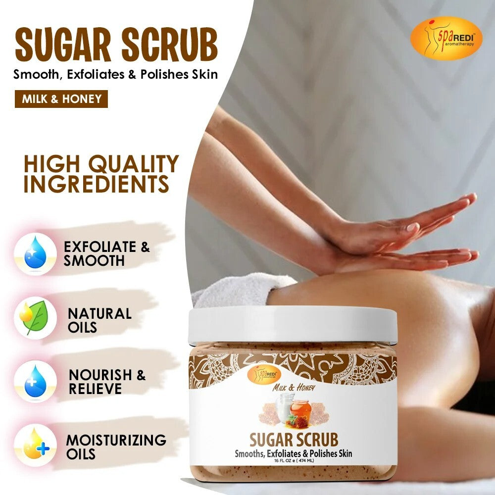 Sugar Body Scrub Milk & Honey 16 oz