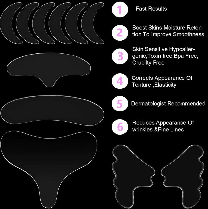 Reusable Silicone Facial Wrinkle Patches for Face Eye Forehead Neck Anti-Aging