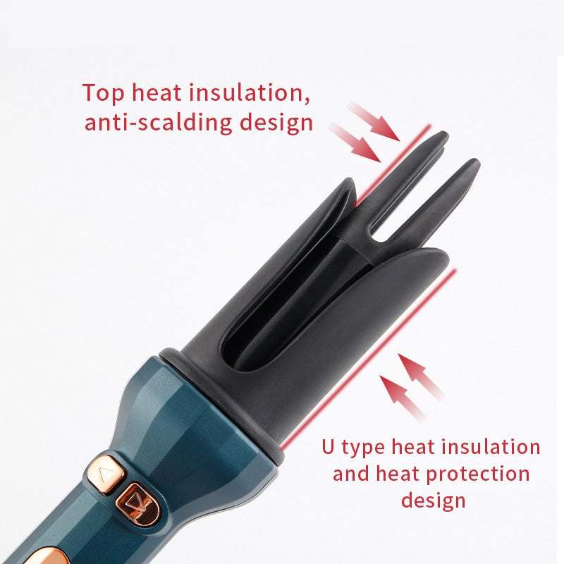 Electric Auto Rotating Hair Curler & Straightener Brush with LCD Display