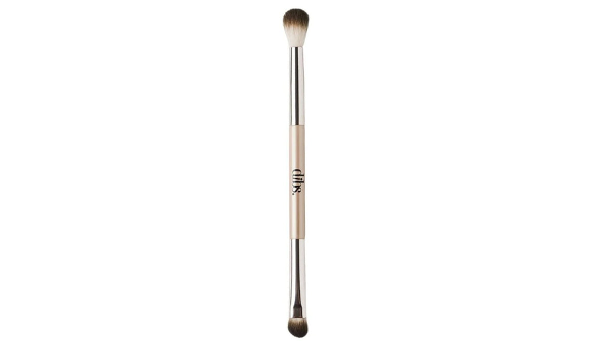 Double-Ended Face and Eye Makeup Brush Set - Professional 2-Piece Bundle