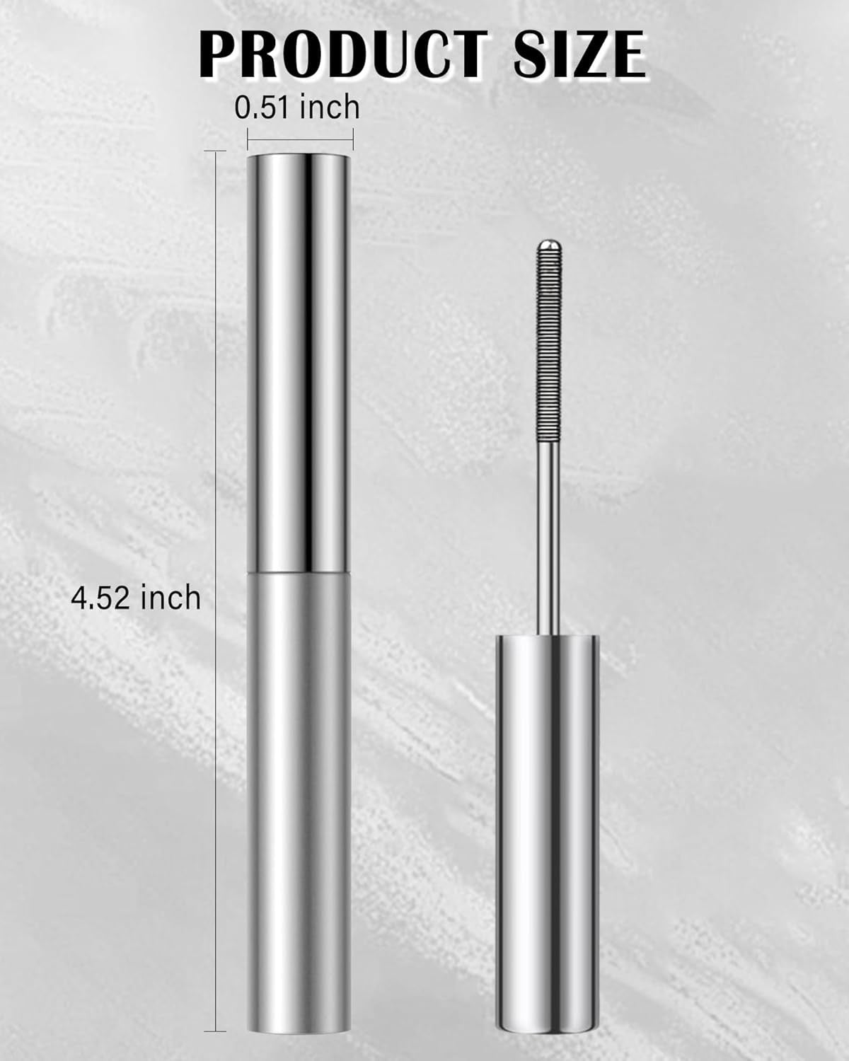 Waterproof Lengthening Mascara with Metal Wand - Clump-Free, 3D Volume, Black