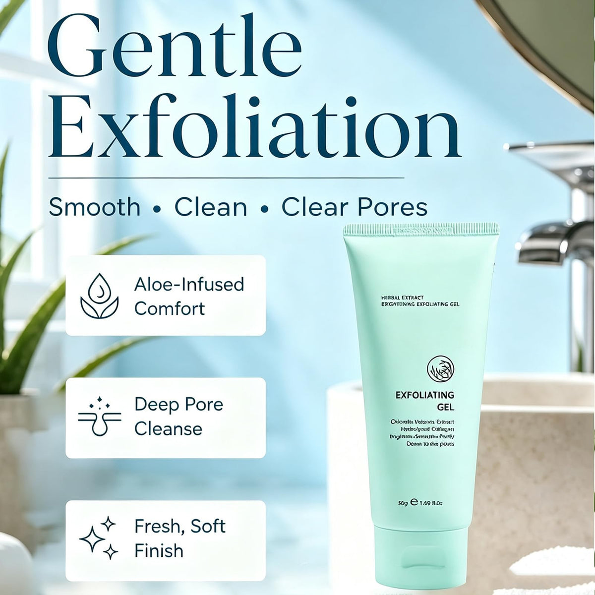 Exfoliating Gel Herbal Extract Gentle Facial Exfoliator For Deep