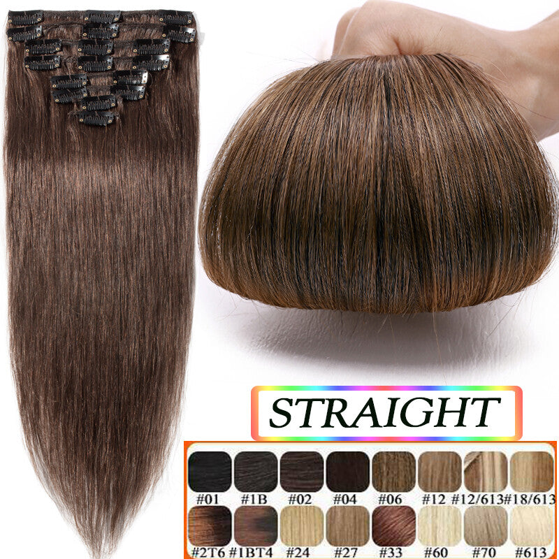 Clip-In Hair Extensions 100% Remy Human Hair 14-22in - Balayage Color Set