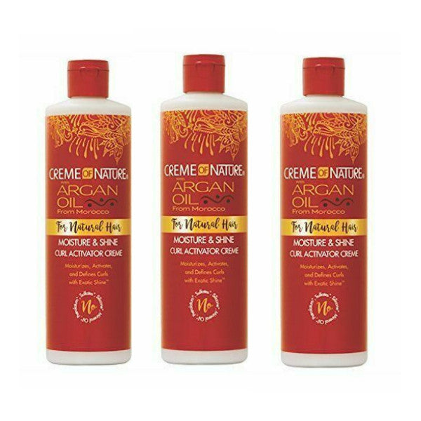 Argan Oil Curl Activator Cream for Natural Hair Moisturizing & Shine 12 Fl Oz - 3 Pack