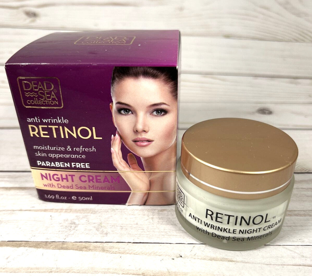 Retinol Night Cream for Wrinkle Reduction - Dead Sea Collection 1.69oz Each (2 Pack)