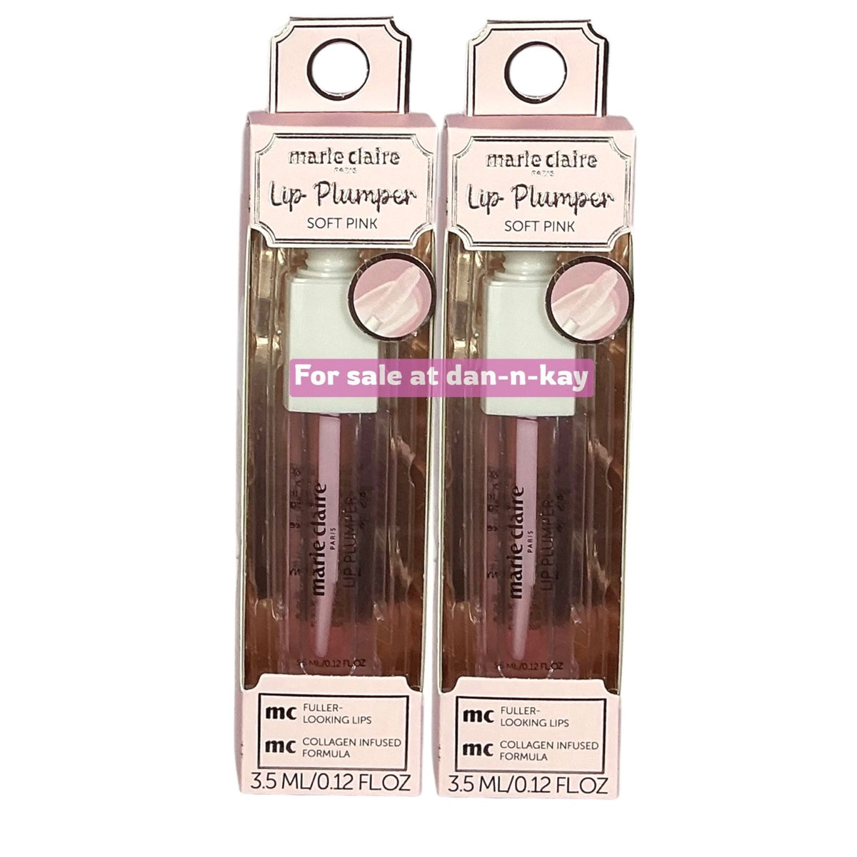 Lip Plumper Set - Collagen Infused Soft Pink for Fuller Lips - 2 Pack