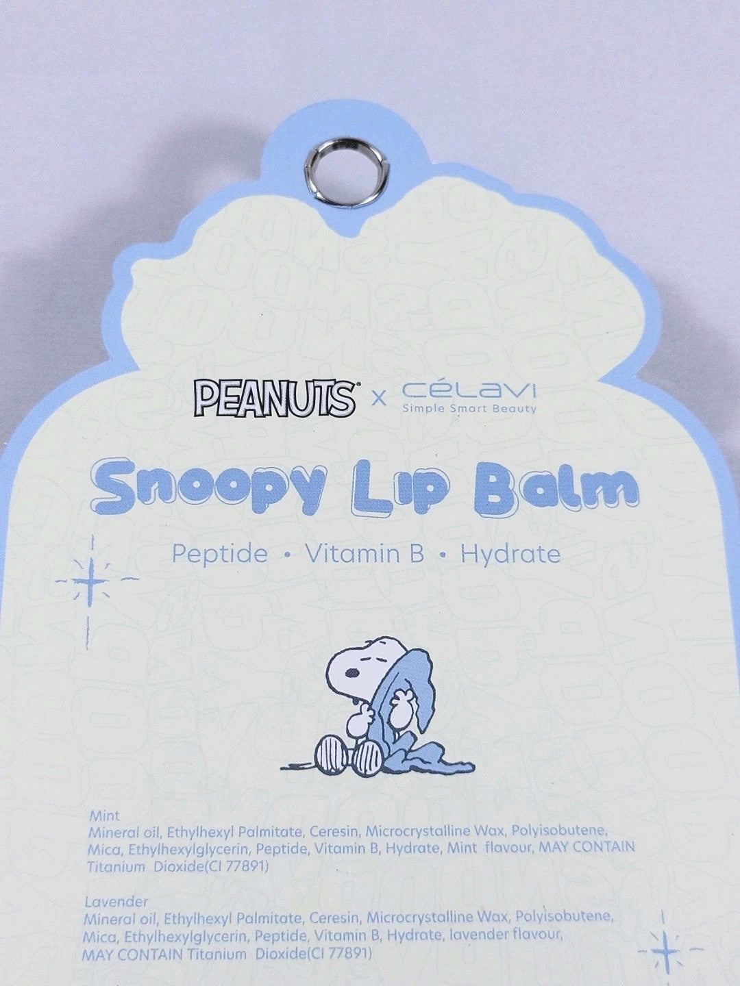 Snoopy Lip Balm Set with 3 Flavors and Bonus Case - Peanuts x Celavi