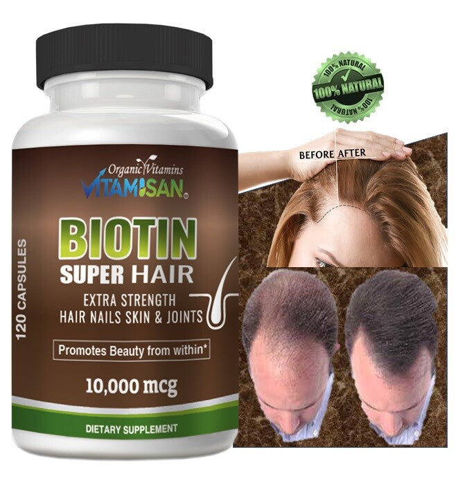 Biotin Hair Growth Vitamins - 240 Capsules for Women