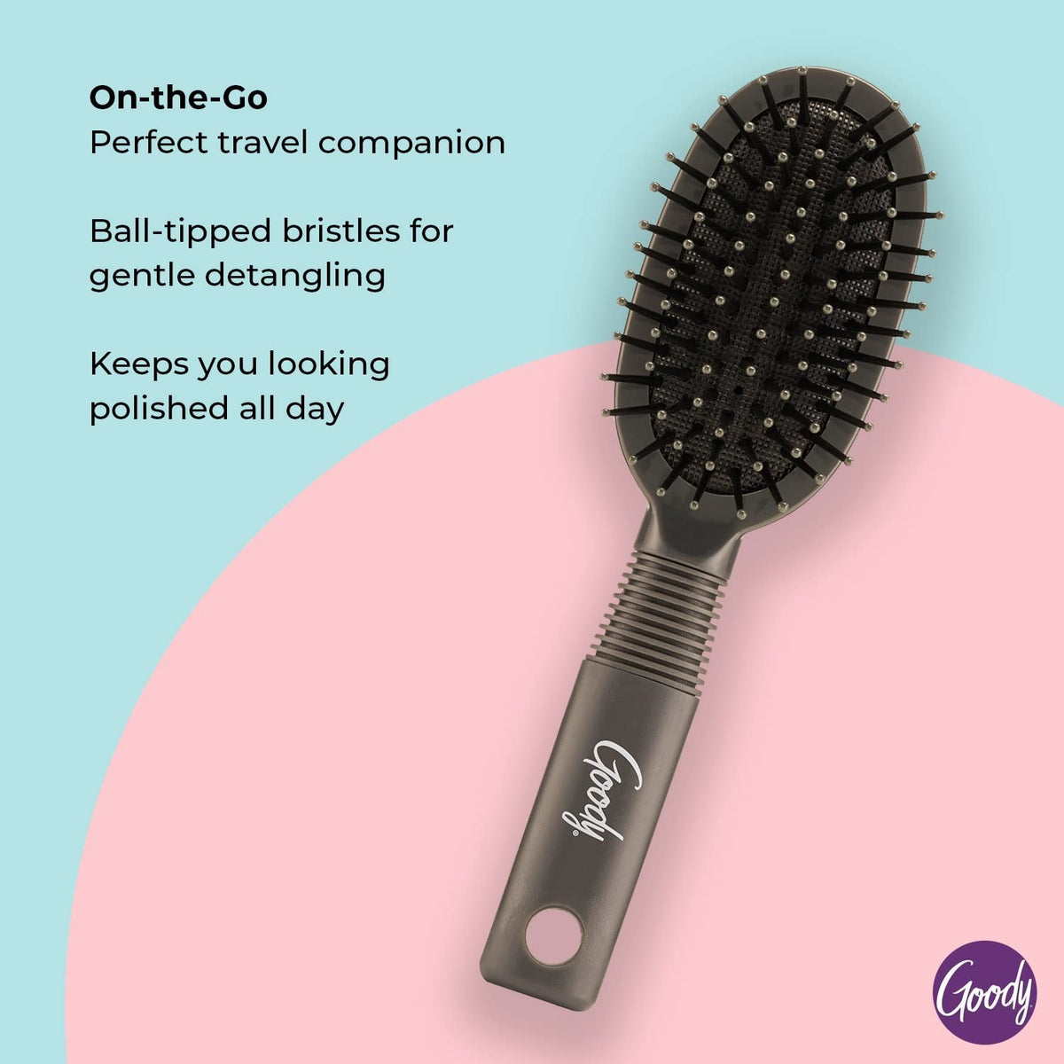 Mini Detangling Cushion Hairbrush for Kids and Adults - Travel-Friendly, Gentle Tangle Comb