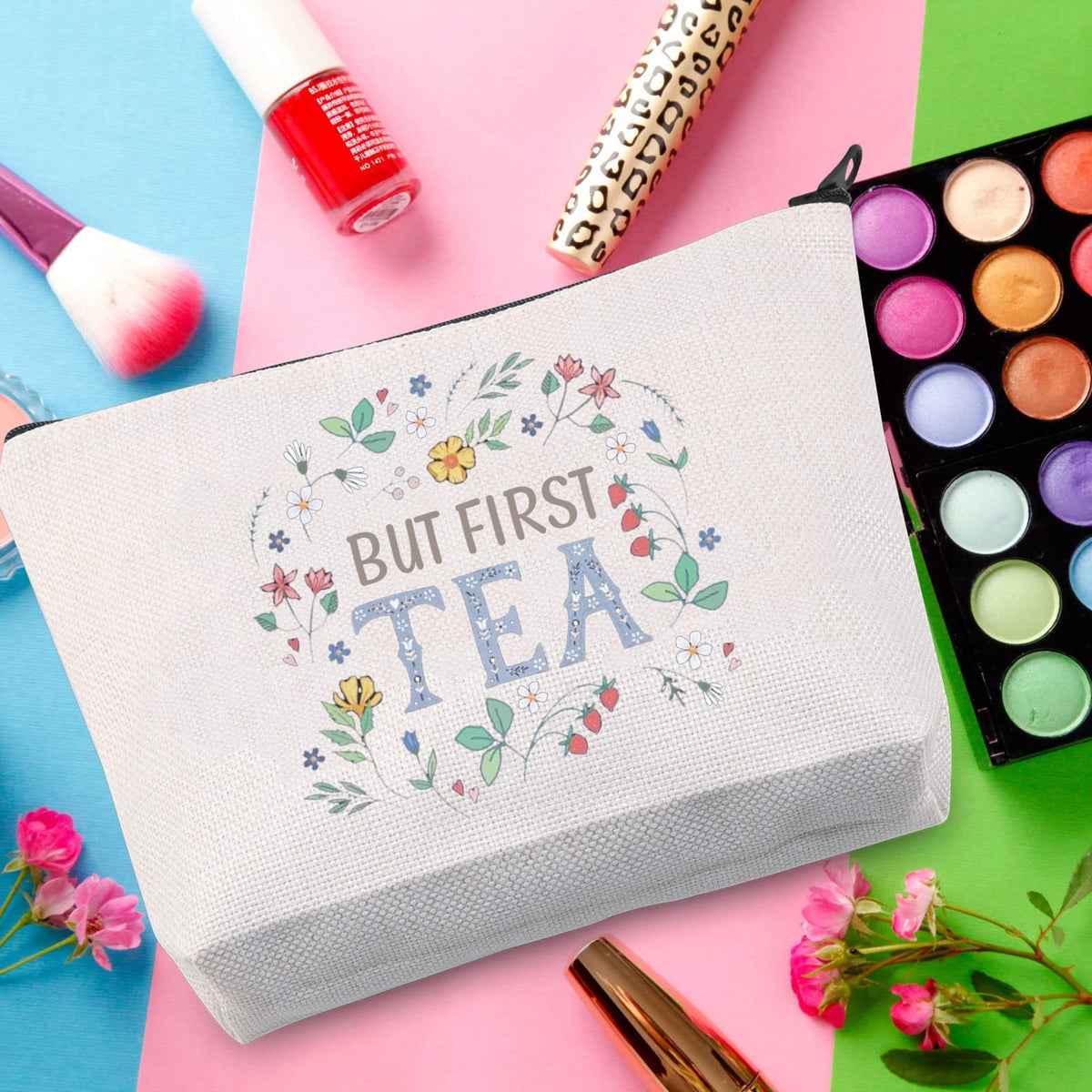 Makeup Organizer Bag with Zipper for Travel and Storage