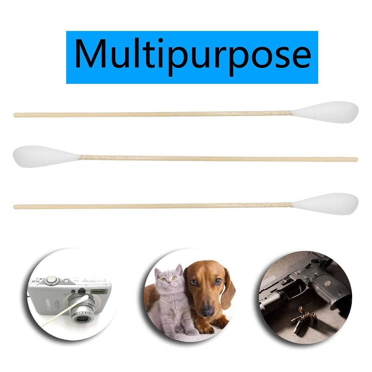 Long Cotton Swabs - 6 Inch Large Size Pet & Personal Care 400pcs