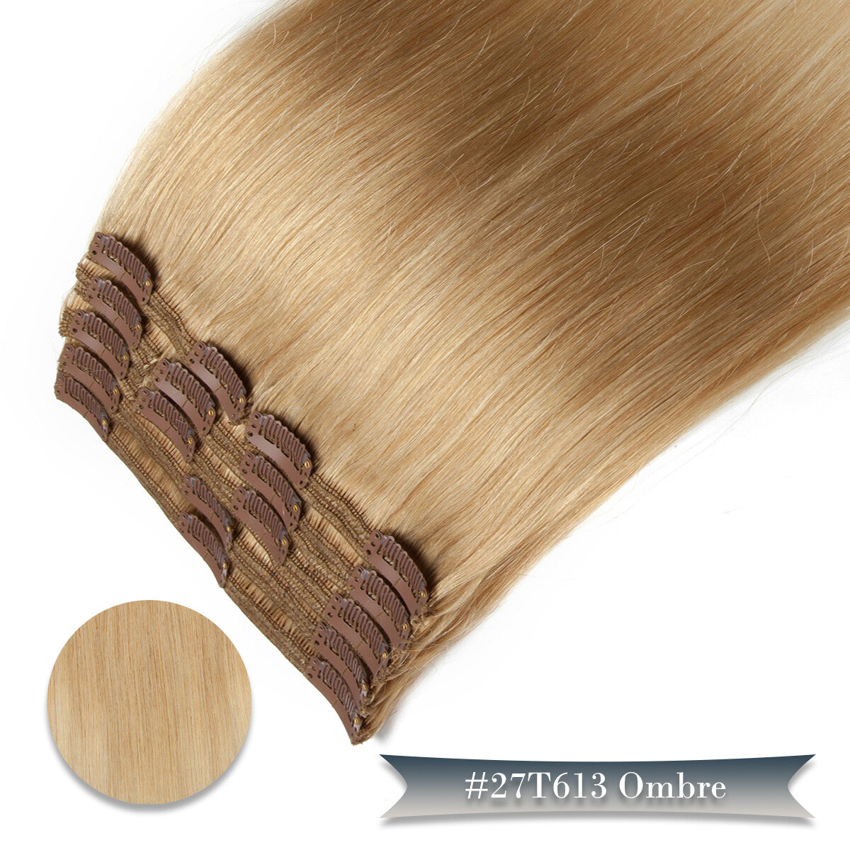 Double Weft Clip-In Human Hair Extensions Full Head - Thick & Tangle-Free